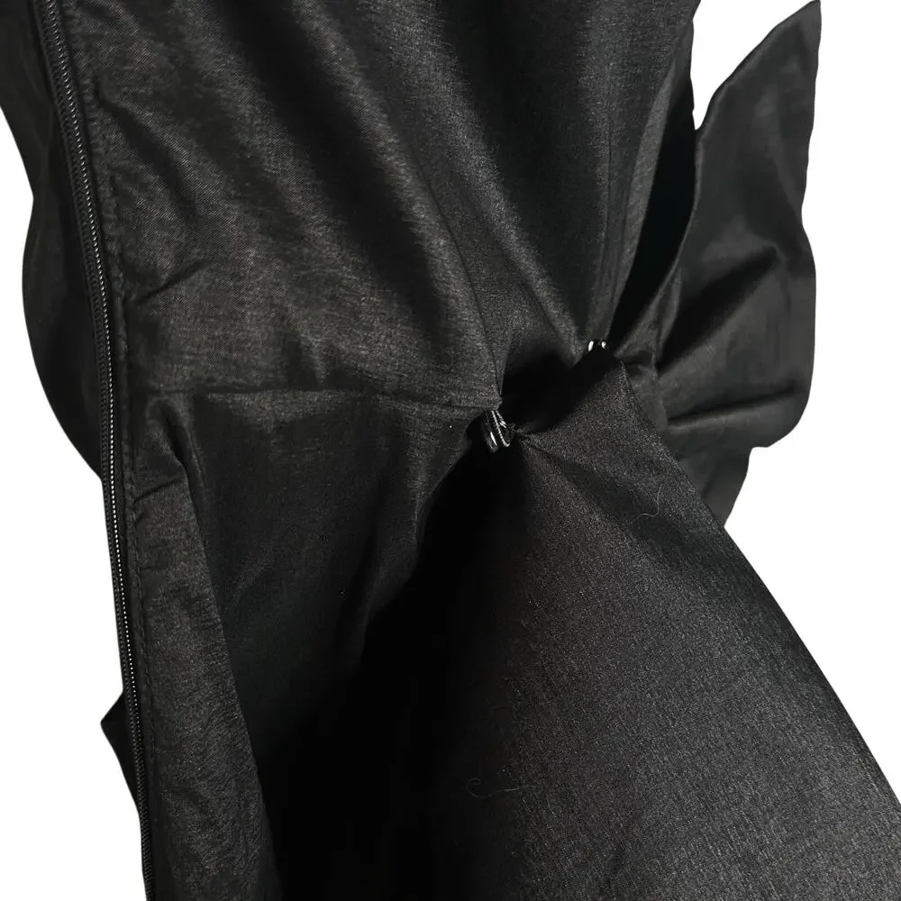 Betsey Johnson Claire Black Ruched Mini Wedding Dress Bow Whimsygoth Strapless L - Picture 11 of 16